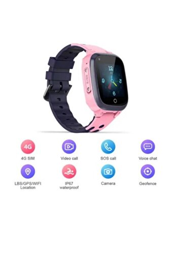 Shopi Nabi 4G sim card GPS Waterproof HD Camera FOR Kids Smart Watch PINK