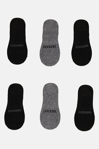 Dockers Men 6 Pairs Brand Logo Silicone Heel Grip Socks, Multicolor