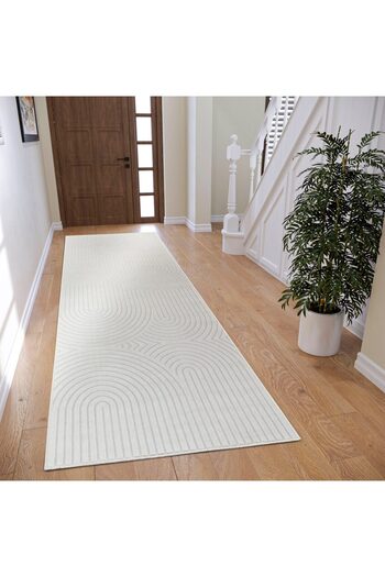 luna home Sibiu Faron thin cotton rug, Scandinavian design cream 160x230 cm