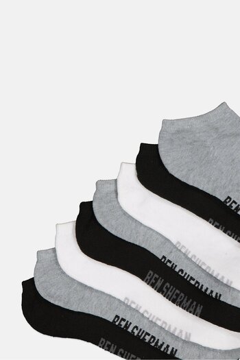 Ben Sherman Men 8 Pairs Brand Logo Cushion Sole Athletic Socks, Multicolor