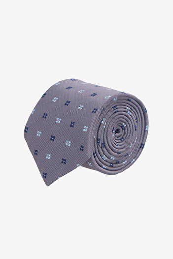 ALTINYILDIZ CLASSICS Men's Grey-Blue Patterned Tie
