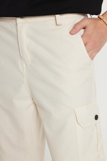 Tudors Men's Relax Fit Relaxed Cut 100% Cotton Cargo Pocket Beige Capri Shorts