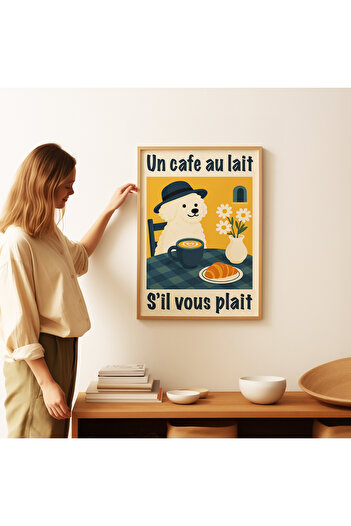 ARTHOUSECOLLECTIVE Vintage Poster - Coffee and Croissant - 5 - Unframed Poster in Table Sizes