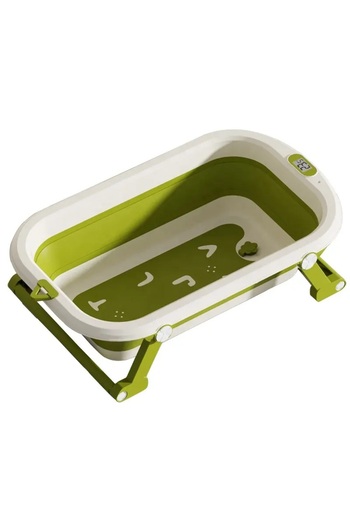 Little Mom Little Mom Green Lux foldable baby bathtub, modern design, with built-in thermometer with digital display