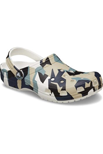 Crocs Saboți Clogs Classic Geo Camo - Alb/Multicolor