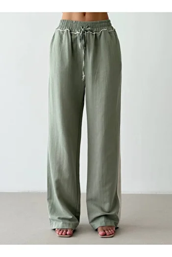 Bisou Wide Leg Trousers with Elastic Waist