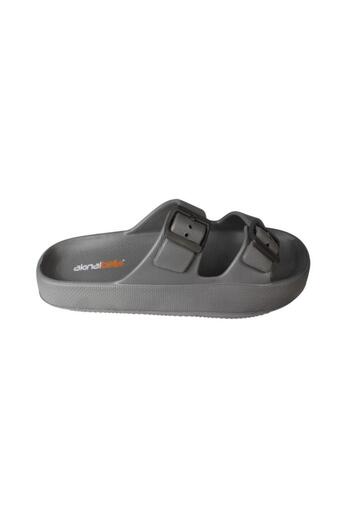 Akınal Bella Akinbella men's black navy blue double strap buckle rubber sole sea pool garden slippers