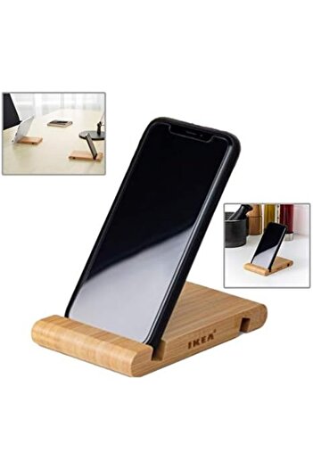 IKEA Yanqi Cell Phone Holder for iPhone, BERGENES Wooden Phone Stand, Universal Holder for Smartphon
