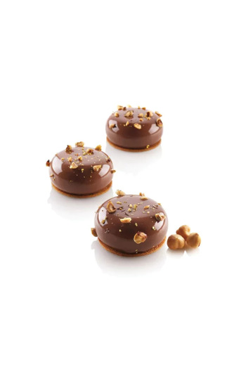 silikomart Silicone dessert mold, Stone, 8 cavities, Ø65 × 30 mm