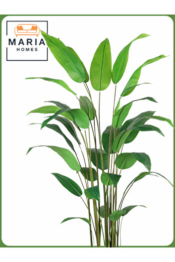 MARIA HOMES Artificial Bird of Paradise Tree 200 cm – Decorative Indoor Plant with Gray Pot