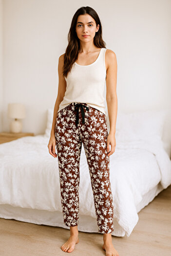 Fivora Premium Woven Viscose Soft Textured Pajama Bottoms
