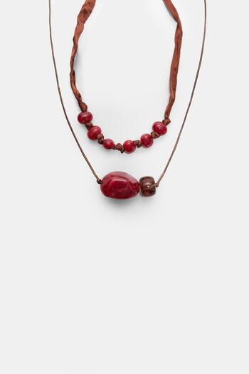 Stradivarius Set of 2 beaded cord necklaces