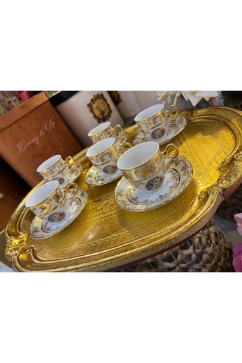 thun Esterhomedecor Set of 6 Czechoslovak Porcelain Fragonard Coffee Cups