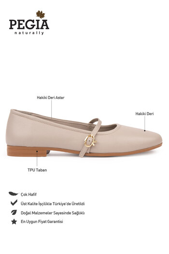 Pegia Women's Genuine Leather Ballerinas Dg6042