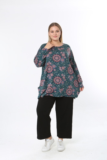 XL Modam Women's Digital Print Plus Size Tunic