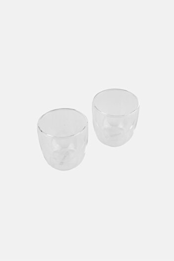 Fissman 2 Pieces Double Wall Glass Set 100 ml, Transparent