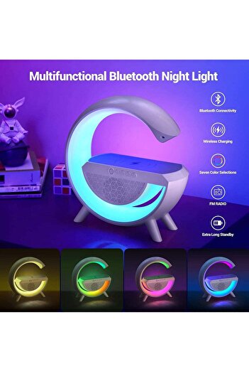Generic LED Wireless Charging Speaker Rechargeable with Bluetooth and Aux Mode and Wireless Mobile Charging