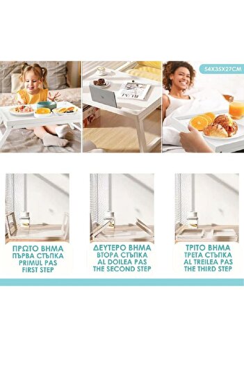 OEM Folding serving table, size 54x35x27 cm, White