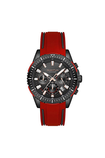 Quantum Pwg1127.068 Red Black Chronograph Men's Wrist Watch |   Sporty Elegance and Powerful Design