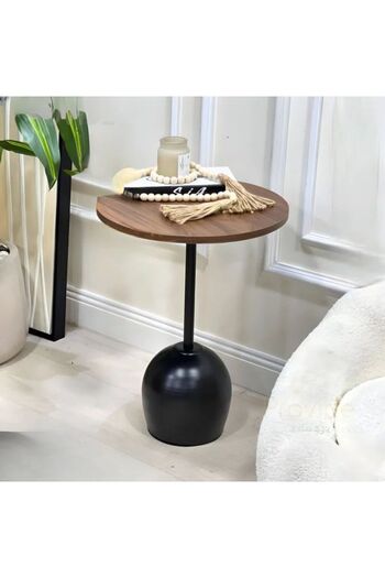 Generic Mini Round Coffee Table for Sofa or Bedside, Side Table for Living Room, Bedroom 40x40x55cm