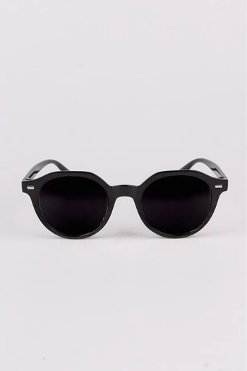MACERATİ Pentis Unisex Black Oval Frame Black Glass Sunglasses