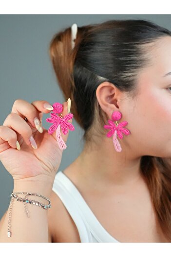 Sumen Butik Summer Dangle Earrings with Palm Tree Model