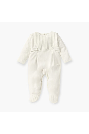 giggles Textured Closed Feet Sleepsuit with Long Sleeves