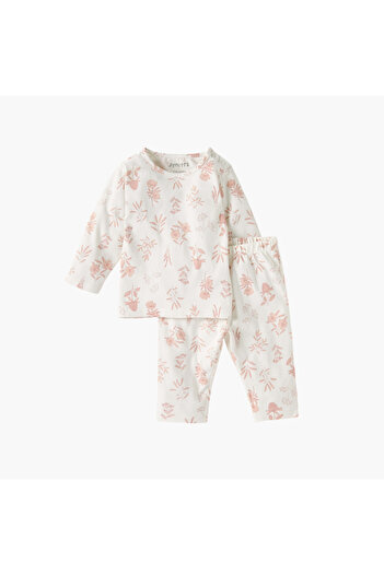 Juniors All-Over Floral Print T-shirt and Pyjama Set