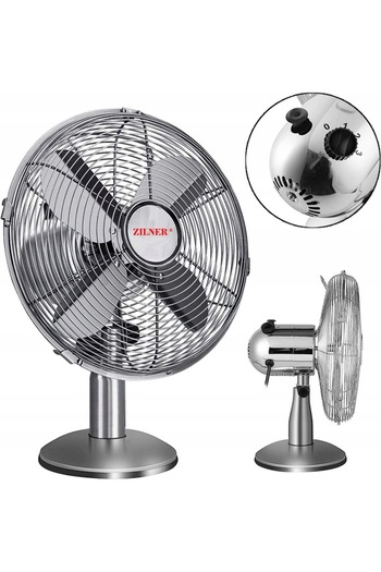 Azaris Wentylator WIATRAK podłogowy mocny 50W duży cyrkulator chrom METALOWY