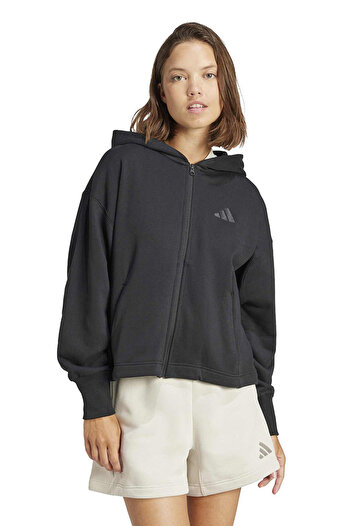 adidas Women's Casual Jacket All Szn French Terry Loose Full-Zip Hoodie Jj1251