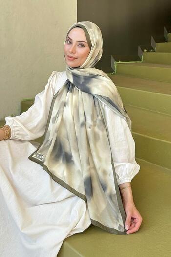 lamelif Batik Pattern Soft Shawl Army Green