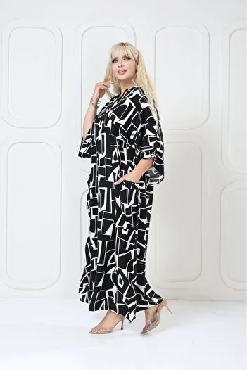 mervemoda Women's large size woven dress