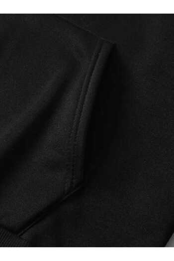 caddekombin Örümcek Hoodie Arka Baskılı Kapüşonlu Cepli Pamuklu Siyah Sweatshirt