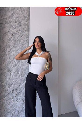 StilVibe Single Shoulder Buckle Sandy Blouse