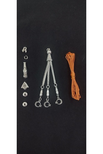 QELA COLLECTION Epoxy Natural Stone Prayer Beads Tassel Set Can Make 5 Prayer Beads