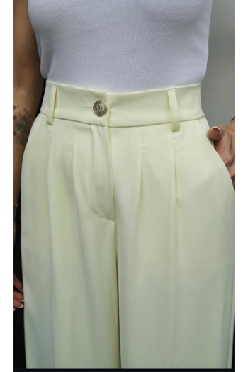 LİSAA BUTİK Premium Gold Series Button Detailed Waist Elastic Palazzo