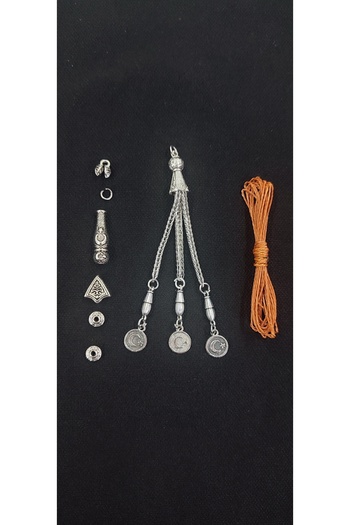 QELA COLLECTION Epoxy Natural Stone Prayer Beads Tassel Set Can Make 5 Prayer Beads