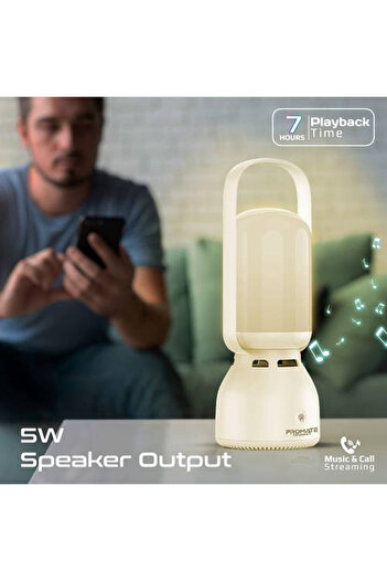 Promate Multifunctional Bluetooth Speaker and Camping Light with 2400mAh Battery and 7 Hours Playtime