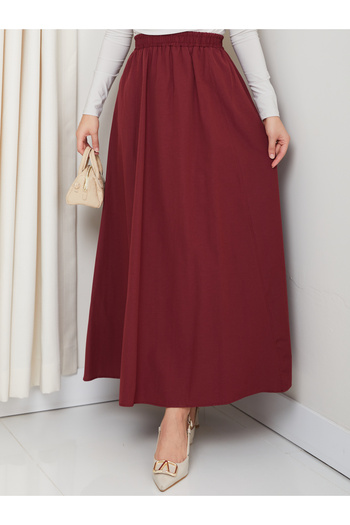 FERHEL 6 Piece Flared Hijab Skirt with Pockets and Elastic Waist