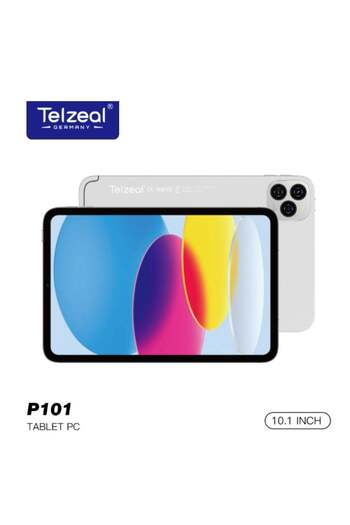 TELZEAL P101, 10.1 Inch Android 13 Tablet with 5G WiFi and Dual SIM 8GB RAM 512GB ROM