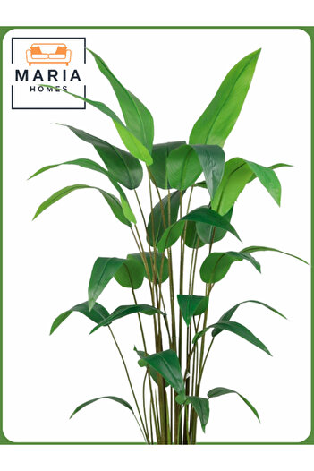 MARIA HOMES Artificial Bird of Paradise Tree 180 cm – Tall Indoor Plant with Gray Pot