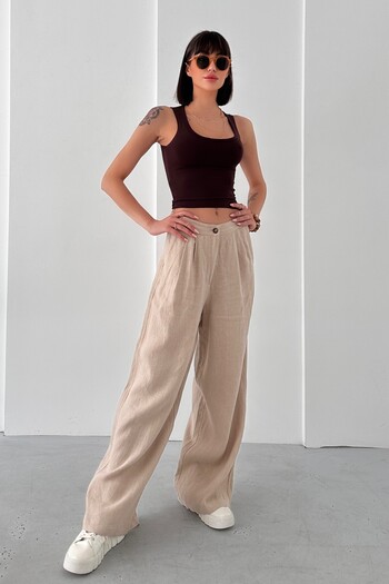 New Now Modal Fabric U-Necklace Thick Strap Back Closed Crop Body