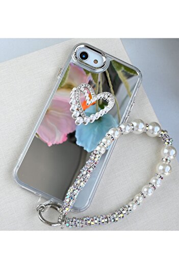 Go Aksesuar iPhone 7 - 8 - Se 2020 Se 2022 Compatible Mirrored Charmed Heart Model Case