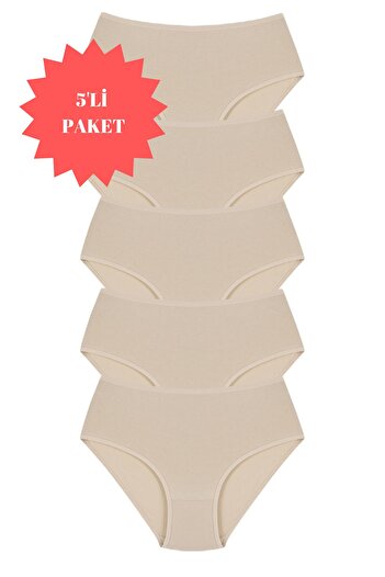 Sinem Yıldız Çamaşırları 100% Cotton High Waist Women's Bato Panties 5 Pack 01