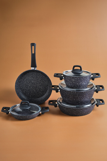 Karaca Bio Granite Blue Stone 9 Piece Pot and Pan Set
