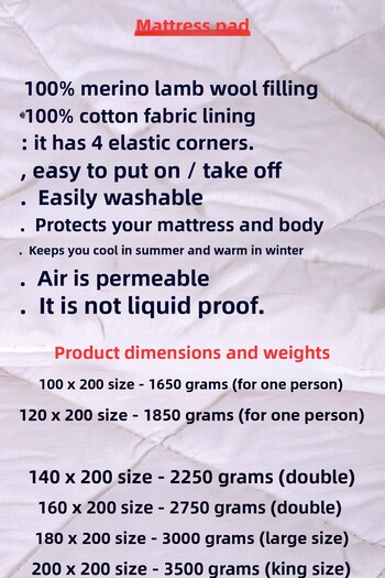 Foçatex Double Wool Mattress Mattress Pad