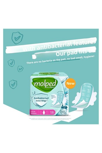 Molped Extra Hygienic Pads 18 Pack Long x 6 Pack