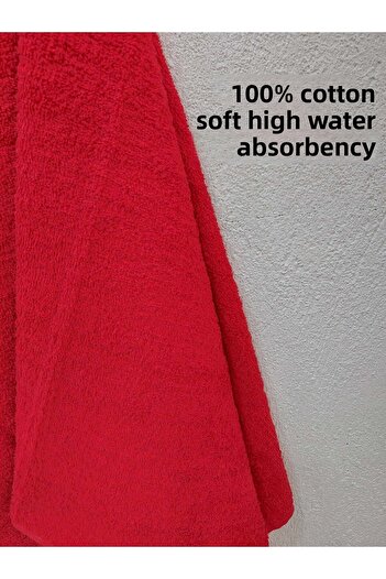 Mef Collection Red Barber Towel Hairdresser Towel Athlete Towel Face Towel Head Towel 50X90 cm 3 Pieces