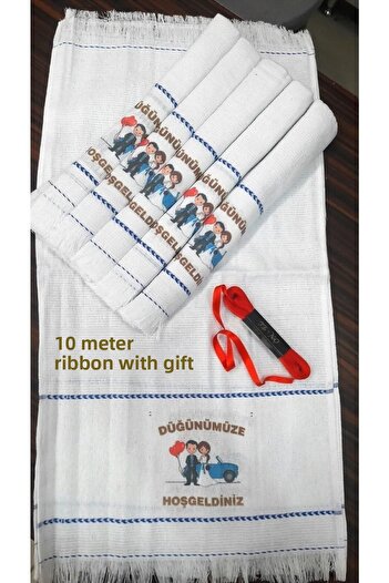 yörük tuhafiye Pack of 12 Wedding and Car Towels with Satin Ribbon Gift - Convoy Towels