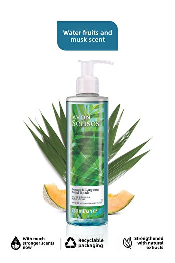AVON Senses Secret Lagoon Water Fruits and Musk Scented Liquid Hand Soap 250 Ml